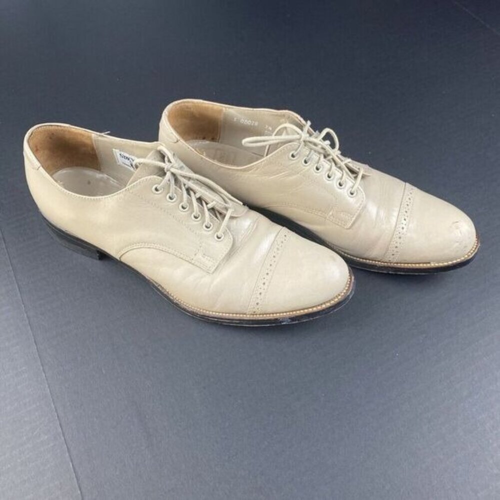 STACY ADAMS Men's  Leather Lace-Up Oxfords Size 7.5 D‎ 06292 Pre Owned